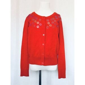 S A S H A Upcycled Girls 8/10 Red Sequined Cardigan